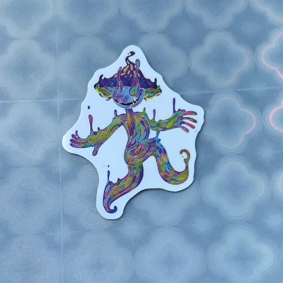 Magic Mushroom Man Shrooms Nature Art Accent Decor Single Waterproof Sticker - Picture 3 of 5